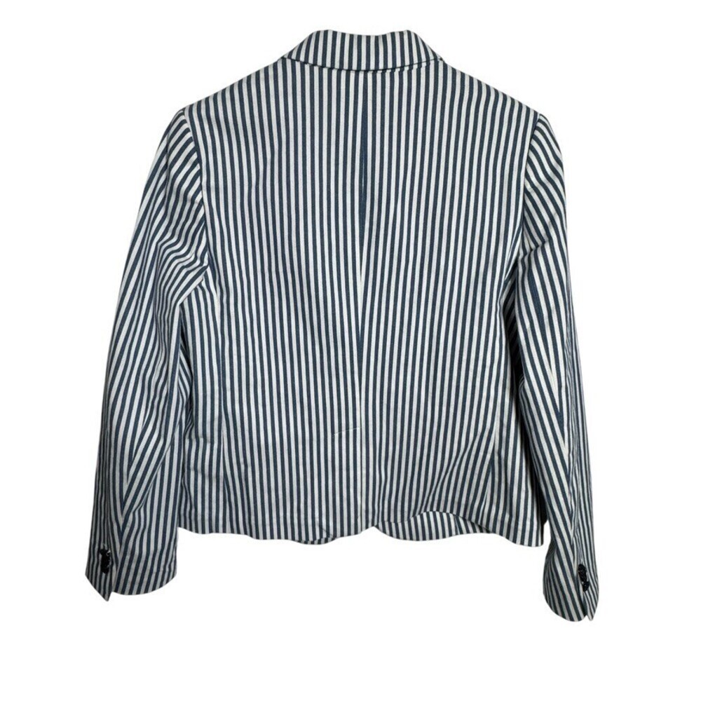 Brooks Brothers Red Fleece Blue White Stripe Cotton Blazer Jacket 10 - Picture 2 of 9